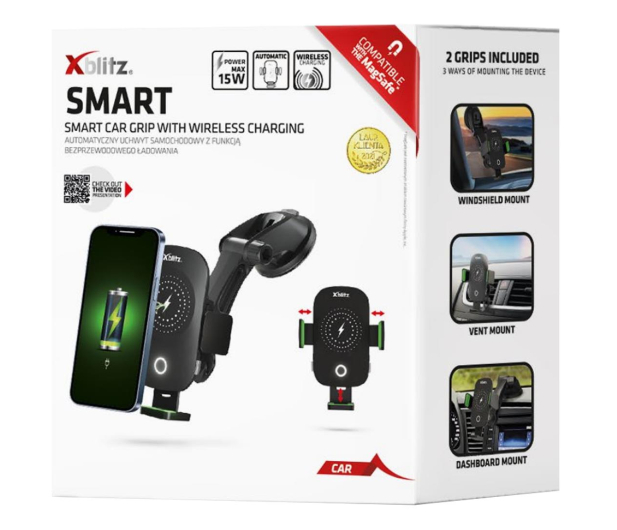 Xblitz Uchwyt samochodowy z ładowaniem bezprzewodowym Smart - 1062502 - zdjęcie